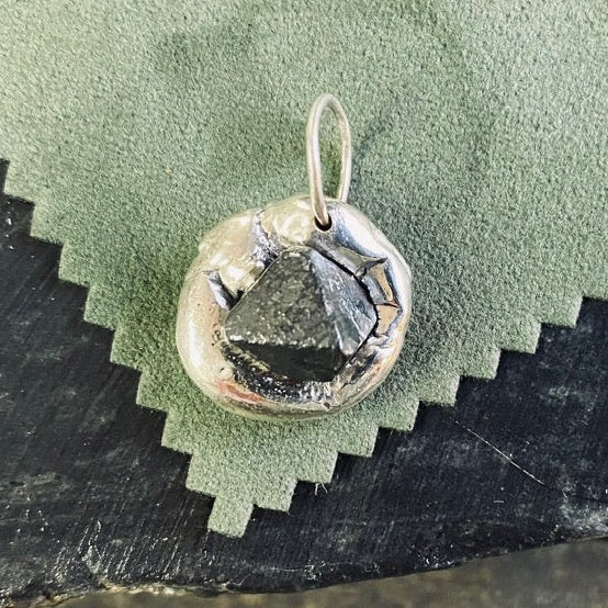 Handcrafted Sterling Silver Foraged Martite Pendant