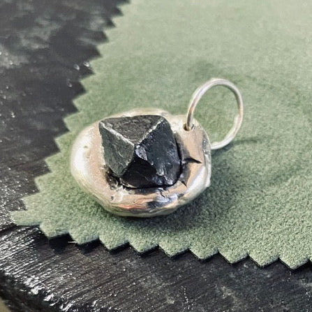 Handcrafted Sterling Silver Foraged Martite Pendant