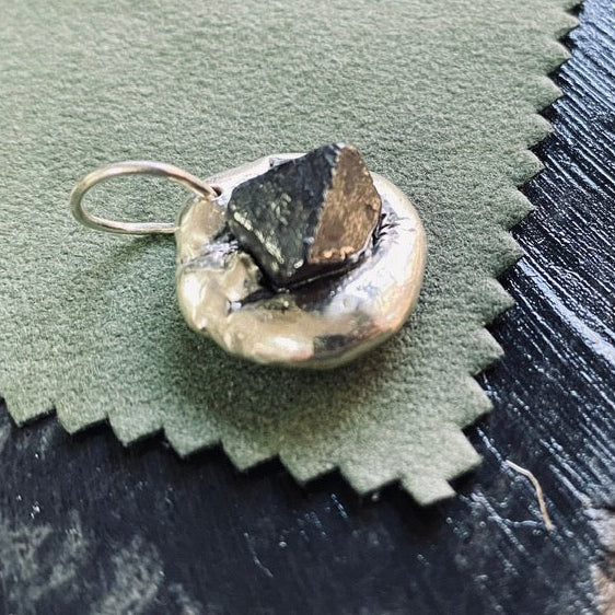 Handcrafted Sterling Silver Foraged Martite Pendant