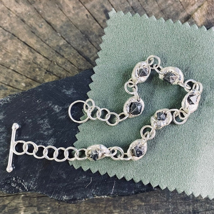 Handcrafted Sterling Silver Foraged Martite Bracelet
