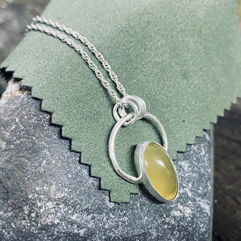 Yellow Carnelian Circle Pendant