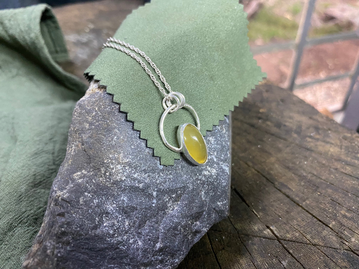 Yellow Carnelian Circle Pendant