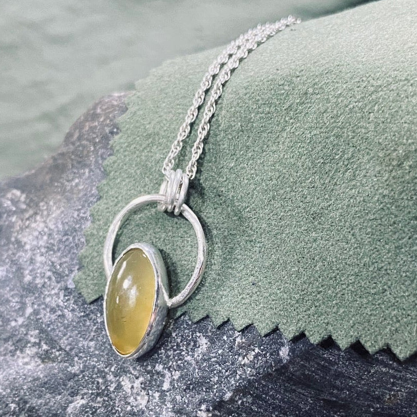 Yellow Carnelian Circle Pendant